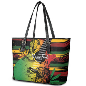 Personalised Afro Reggae Leather Tote Bag Soul of Music Sketch Style