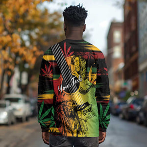 Personalised Afro Reggae Long Sleeve Shirt Soul of Music Sketch Style