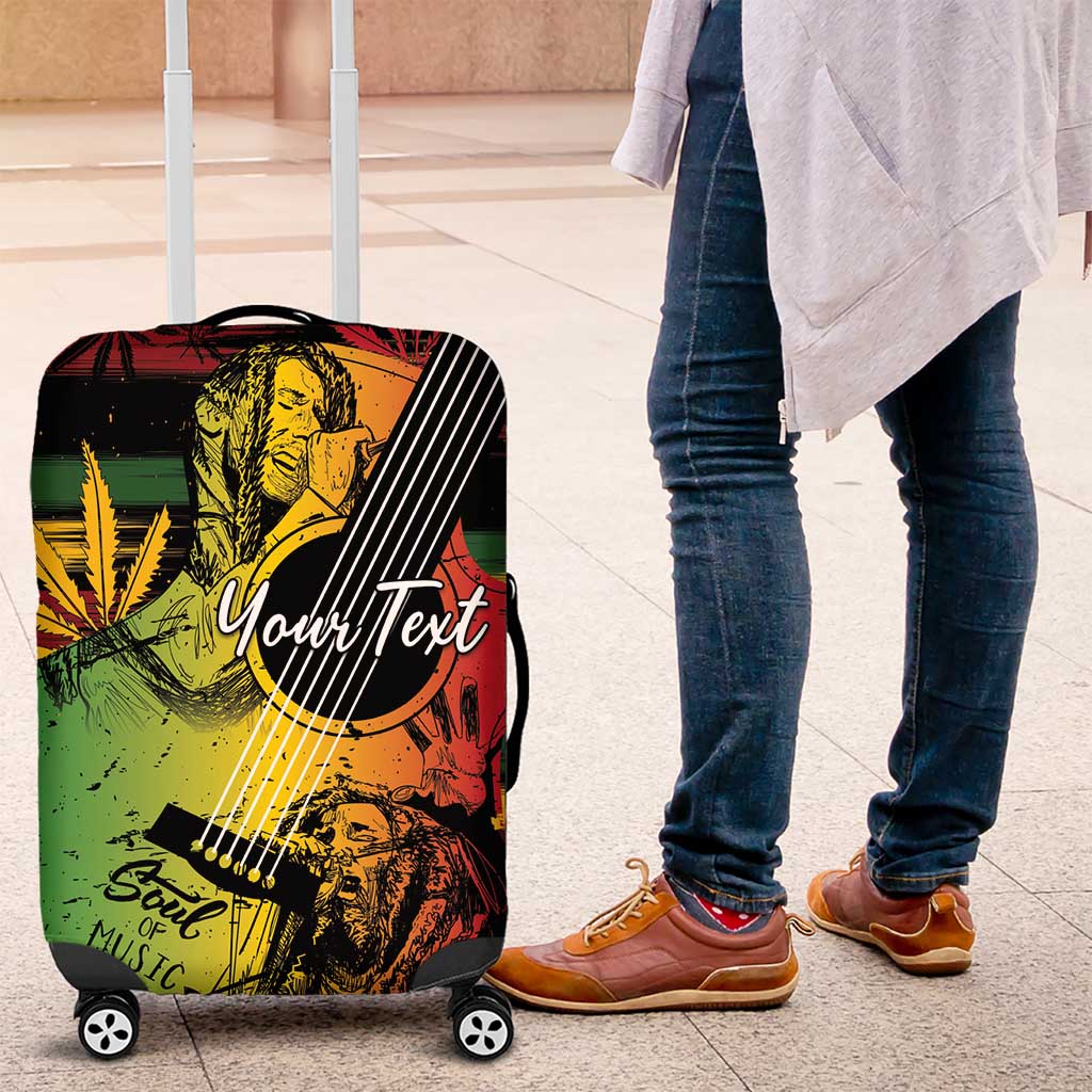 Personalised Afro Reggae Luggage Cover Soul of Music Sketch Style