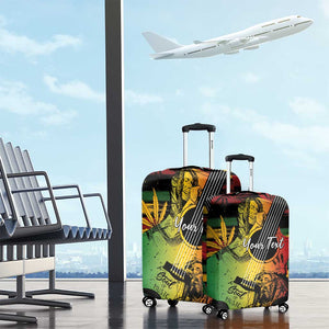 Personalised Afro Reggae Luggage Cover Soul of Music Sketch Style