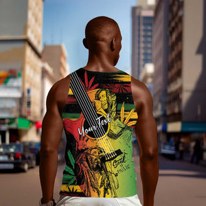 Personalised Afro Reggae Men Tank Top Soul of Music Sketch Style