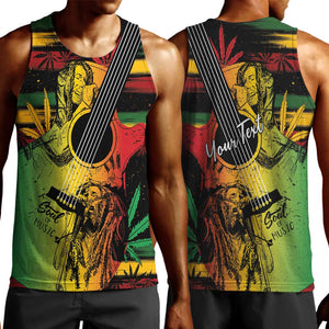 Personalised Afro Reggae Men Tank Top Soul of Music Sketch Style