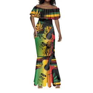 Personalised Afro Reggae Mermaid Dress Soul of Music Sketch Style