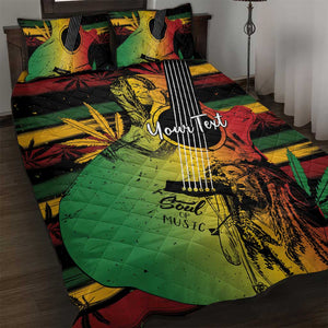 Personalised Afro Reggae Quilt Bed Set Soul of Music Sketch Style