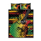Personalised Afro Reggae Quilt Bed Set Soul of Music Sketch Style