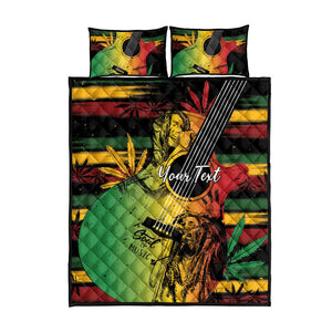 Personalised Afro Reggae Quilt Bed Set Soul of Music Sketch Style