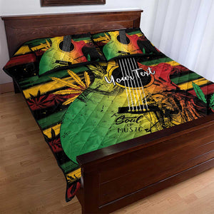 Personalised Afro Reggae Quilt Bed Set Soul of Music Sketch Style