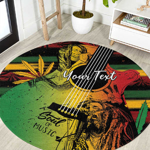 Personalised Afro Reggae Round Carpet Soul of Music Sketch Style