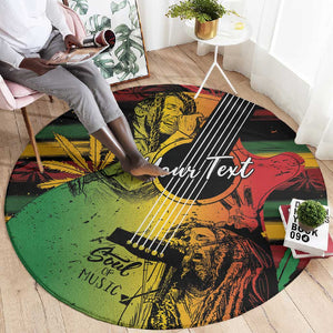 Personalised Afro Reggae Round Carpet Soul of Music Sketch Style