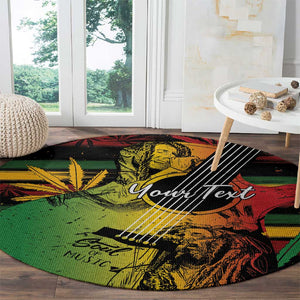 Personalised Afro Reggae Round Carpet Soul of Music Sketch Style