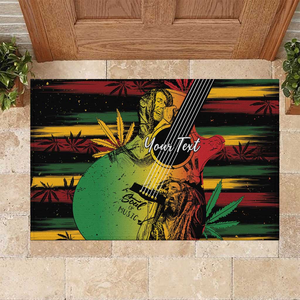 Personalised Afro Reggae Rubber Doormat Soul of Music Sketch Style