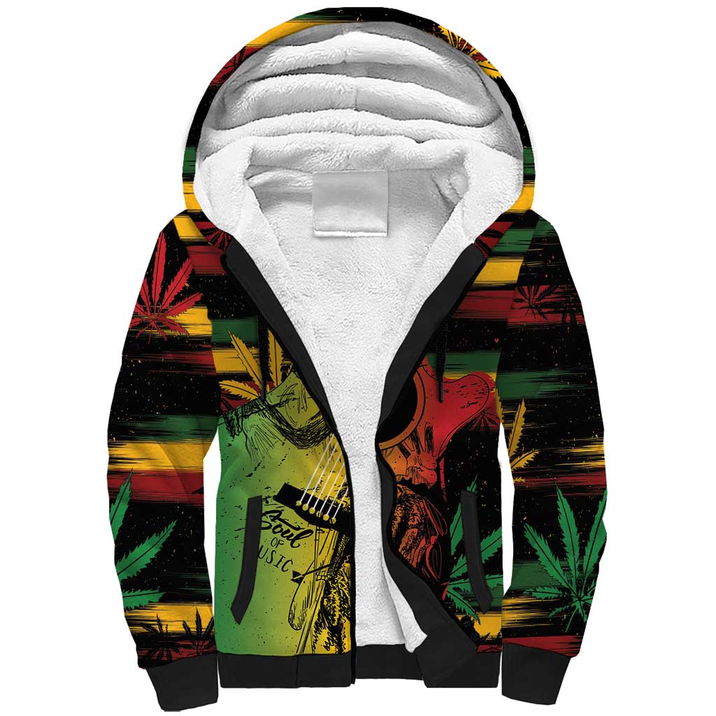 Personalised Afro Reggae Sherpa Hoodie Soul of Music Sketch Style