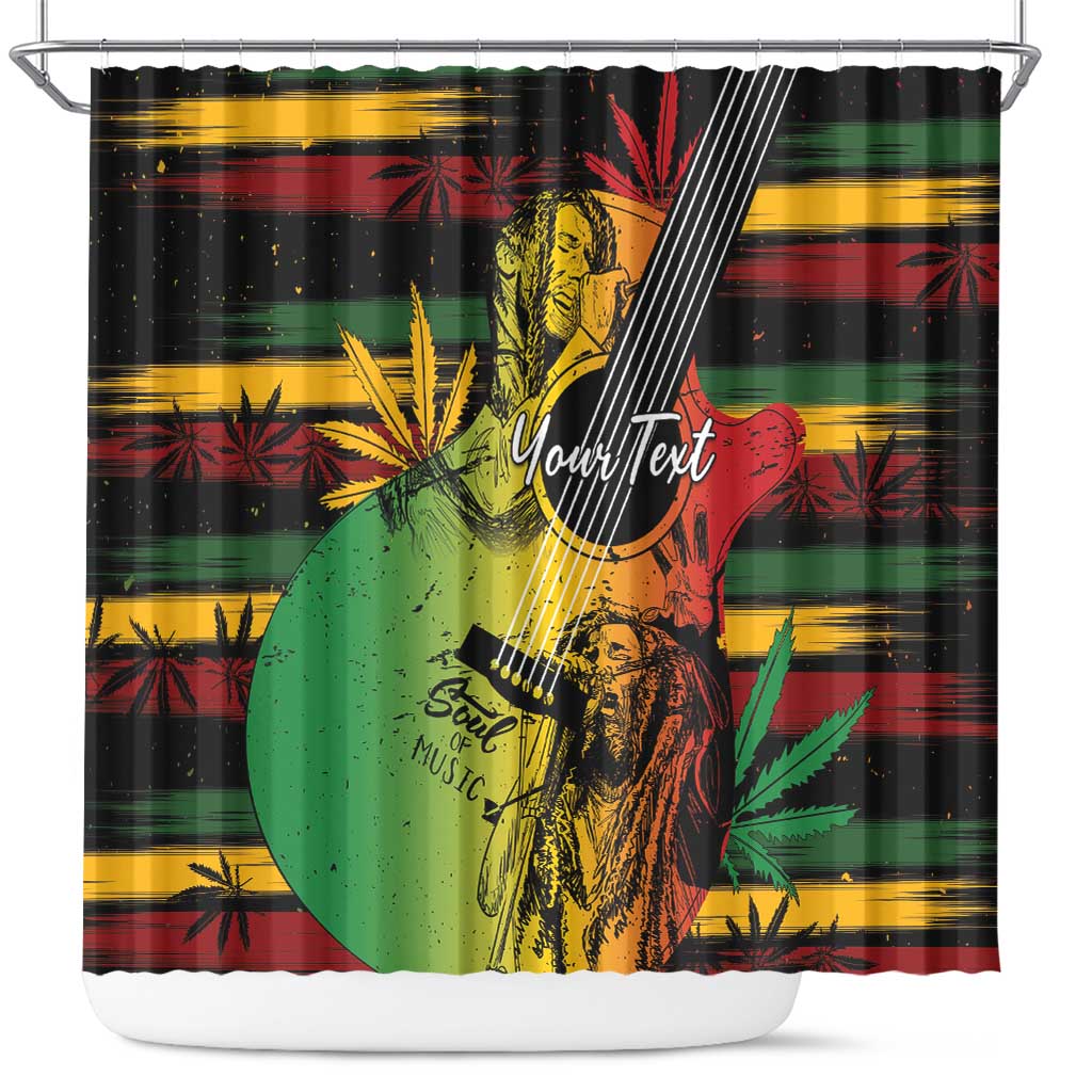 Personalised Afro Reggae Shower Curtain Soul of Music Sketch Style