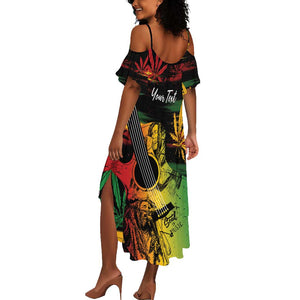 Personalised Afro Reggae Summer Maxi Dress Soul of Music Sketch Style