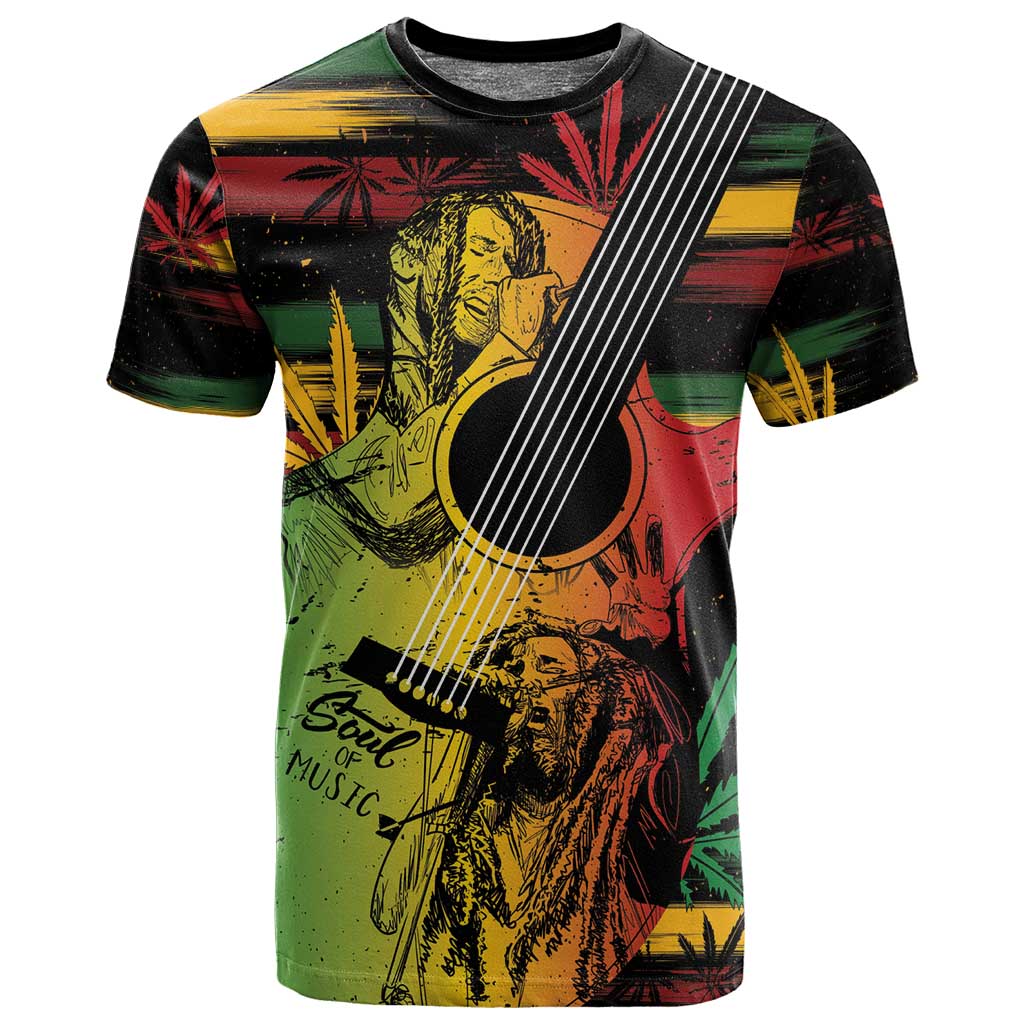 Personalised Afro Reggae T shirt Soul of Music Sketch Style