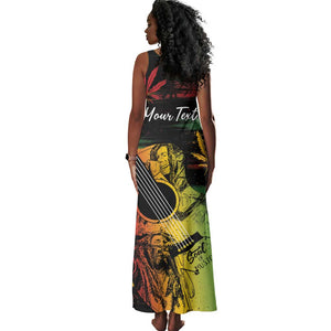 Personalised Afro Reggae Tank Maxi Dress Soul of Music Sketch Style