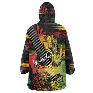 Personalised Afro Reggae Wearable Blanket Hoodie Soul of Music Sketch Style