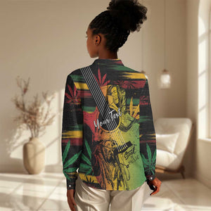 Personalised Afro Reggae Women Casual Shirt Soul of Music Sketch Style