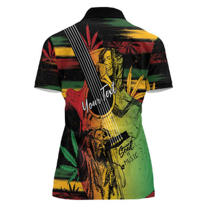 Personalised Afro Reggae Women Polo Shirt Soul of Music Sketch Style