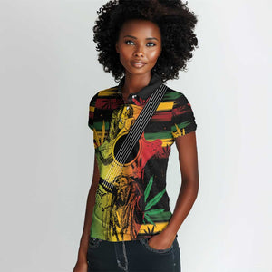 Personalised Afro Reggae Women Polo Shirt Soul of Music Sketch Style