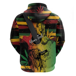 Personalised Afro Reggae Zip Hoodie Soul of Music Sketch Style