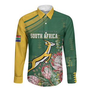 South Africa Rugby Personalized Bokke Champions Long Sleeve Button Shirt