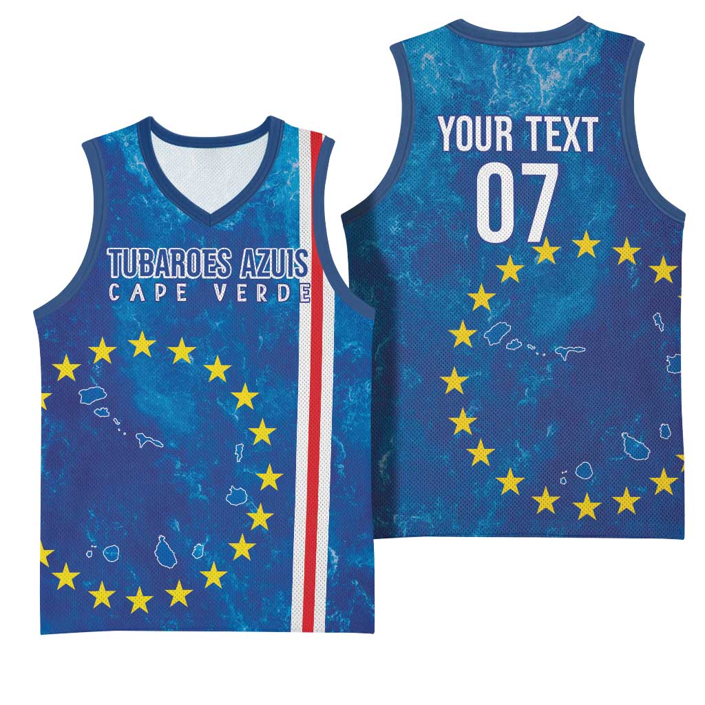 Cape Verde Tubaroes Azuis Custom Basketball Jersey Break The Waves LT7