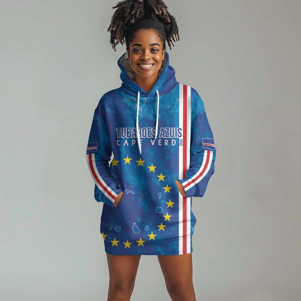 Cape Verde Tubaroes Azuis Custom Hoodie Dress Break The Waves - African Pride