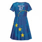 Cape Verde Tubaroes Azuis Custom Kid Short Sleeve Dress Break The Waves - African Pride