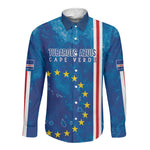 Cape Verde Tubaroes Azuis Custom Long Sleeve Button Shirt Break The Waves - African Pride