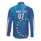 Cape Verde Tubaroes Azuis Custom Long Sleeve Button Shirt Break The Waves - African Pride
