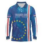 Cape Verde Tubaroes Azuis Custom Long Sleeve Polo Shirt Break The Waves - African Pride