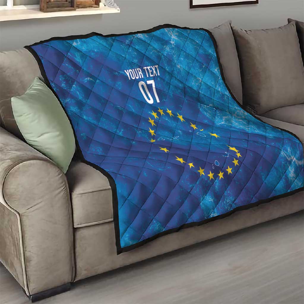 Cape Verde Tubaroes Azuis Custom Quilt Break The Waves - African Pride