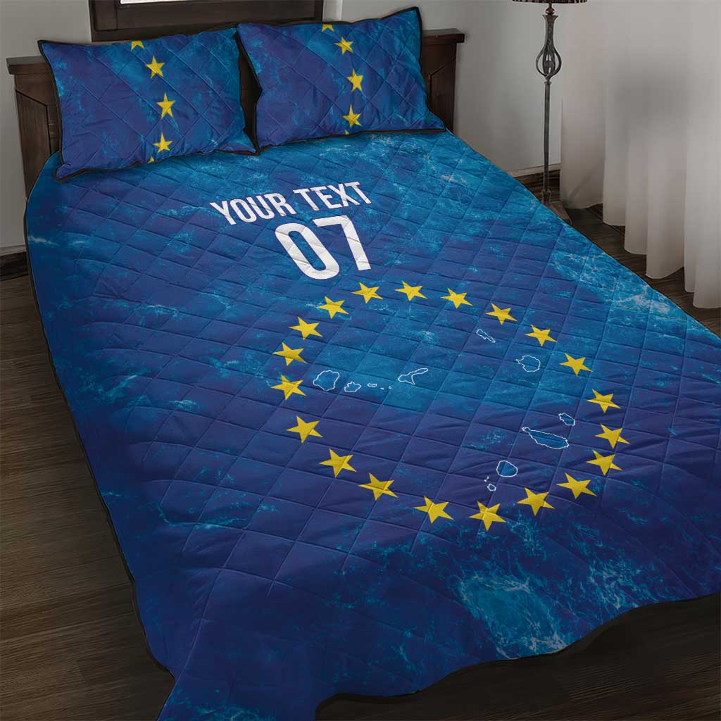 Cape Verde Tubaroes Azuis Custom Quilt Bed Set Break The Waves - African Pride