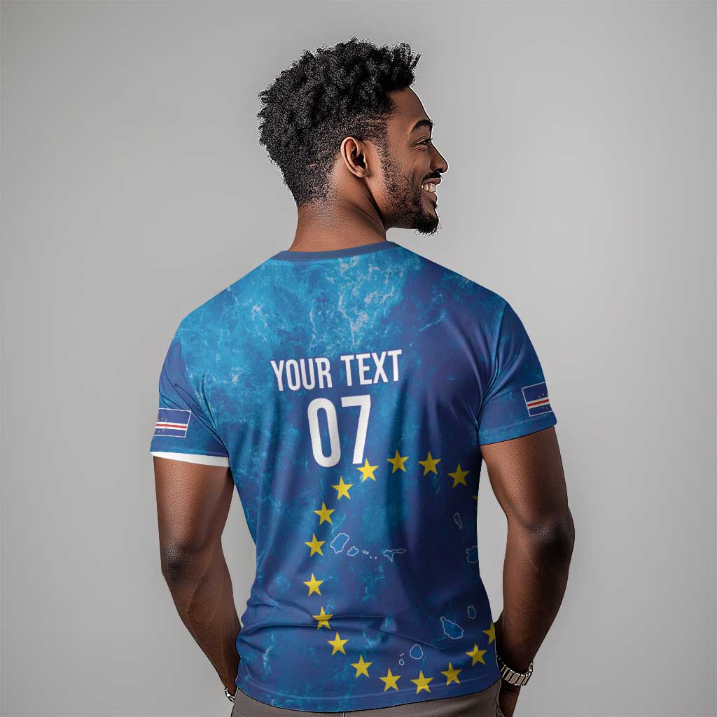Cape Verde Tubaroes Azuis Custom T shirt Break The Waves - African Pride