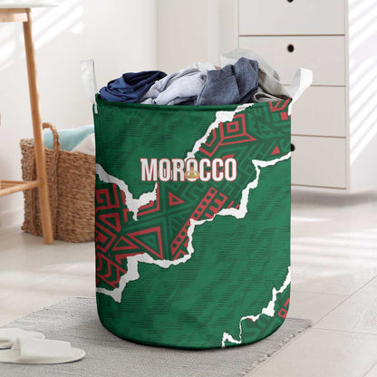Morocco Football Laundry Basket Grunge Motifs