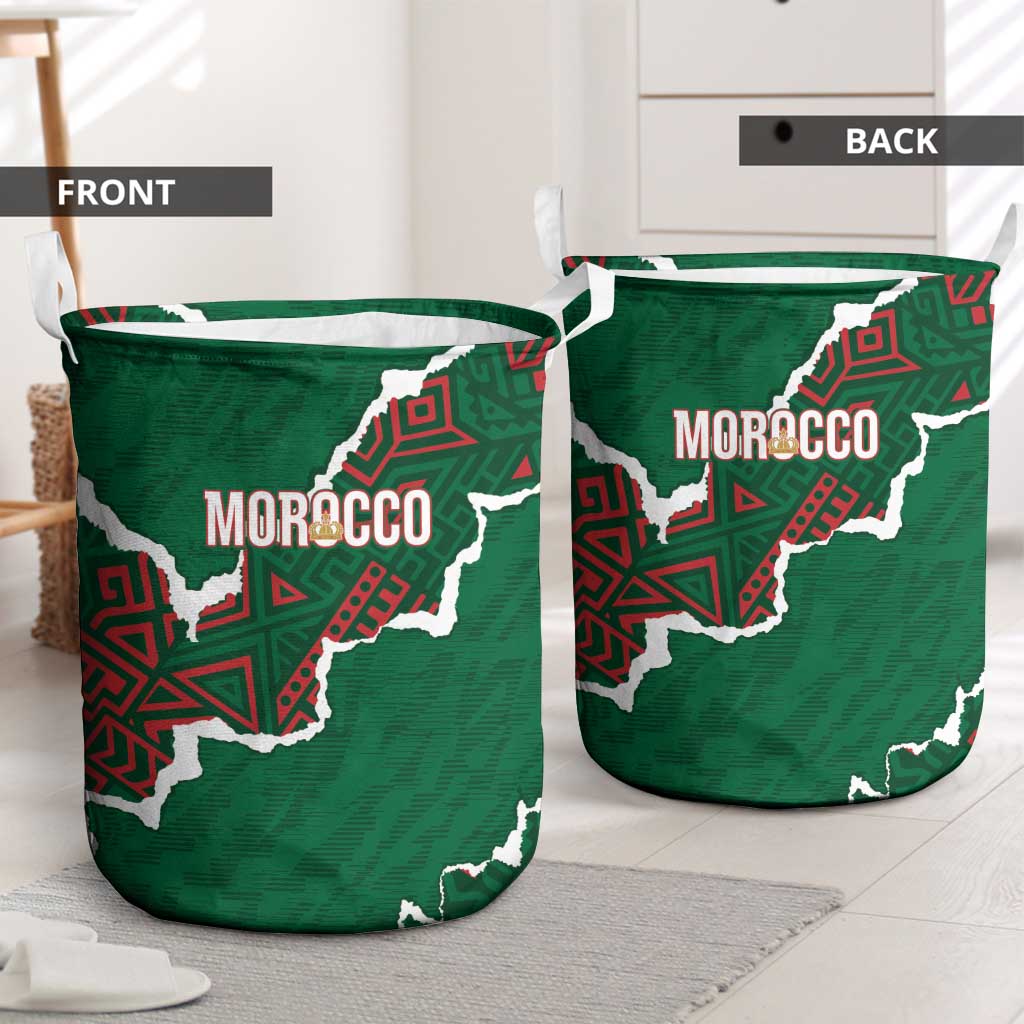 Morocco Football Laundry Basket Grunge Motifs