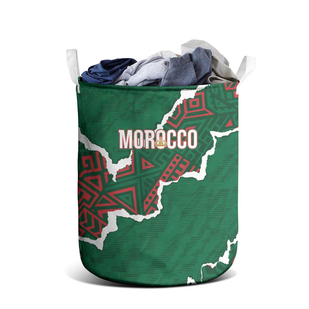 Morocco Football Laundry Basket Grunge Motifs