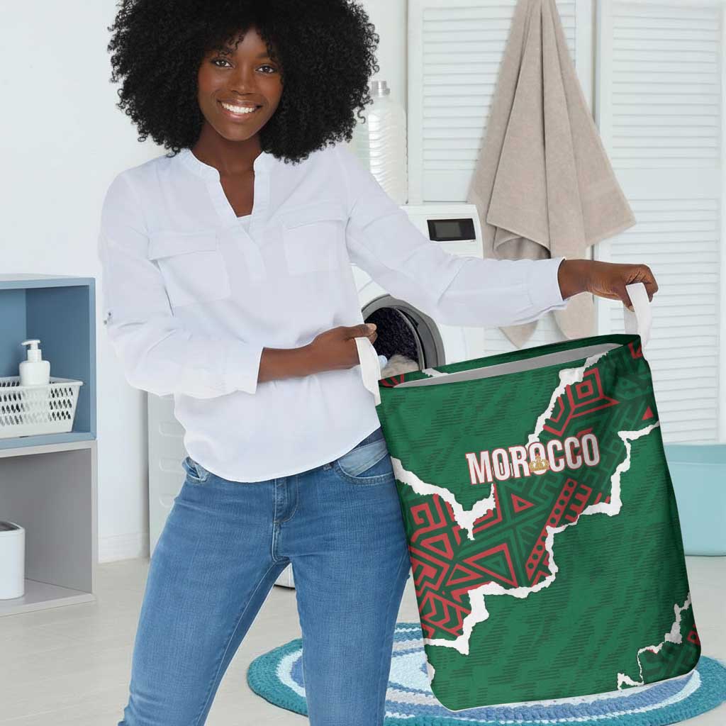 Morocco Football Laundry Basket Grunge Motifs