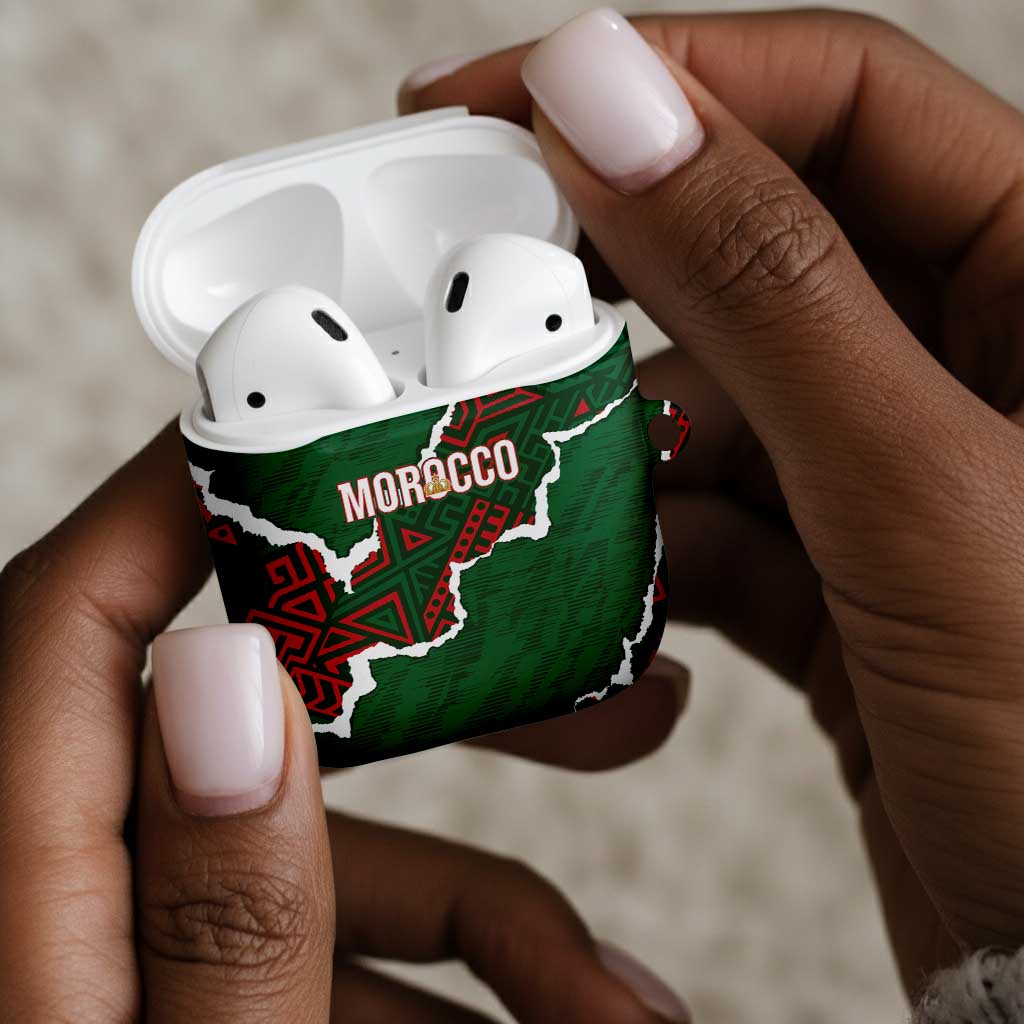 Morocco Football AirPods Case Grunge Motifs