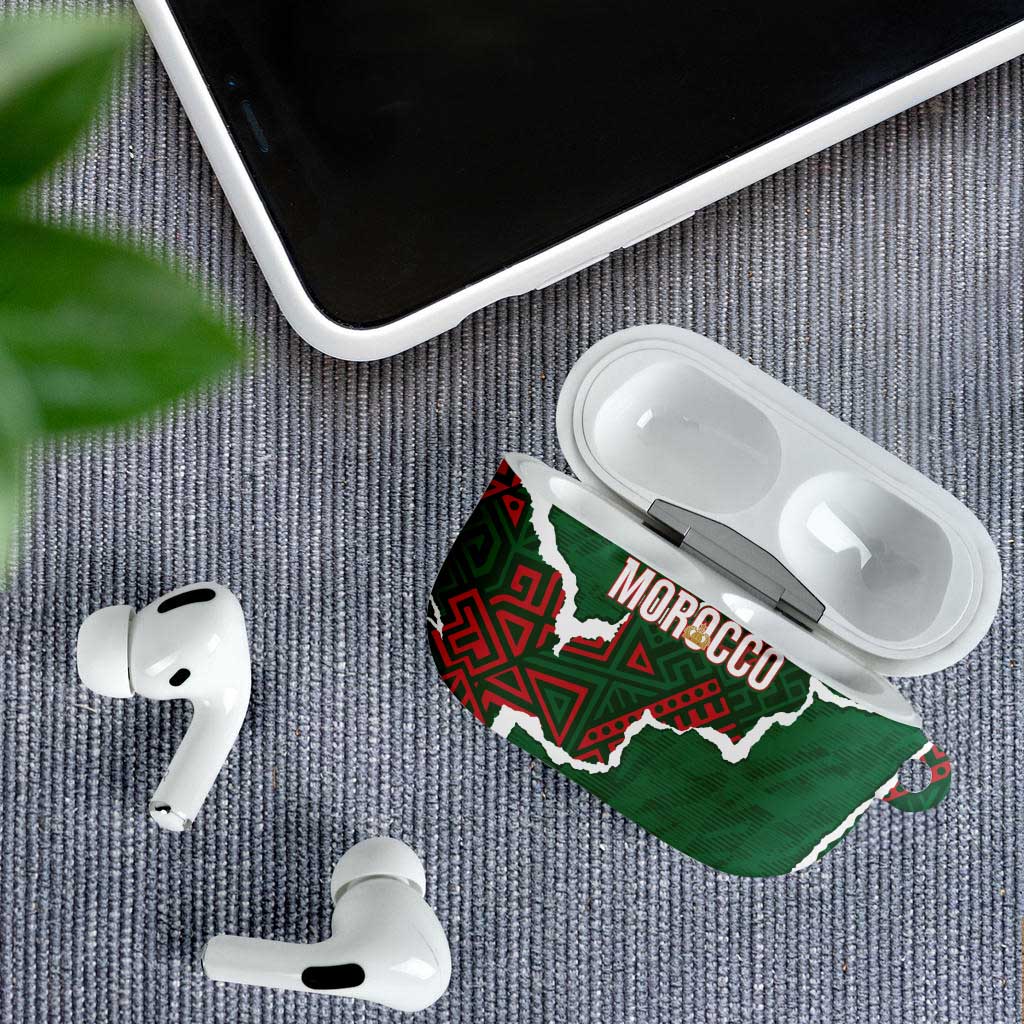 Morocco Football AirPods Case Grunge Motifs