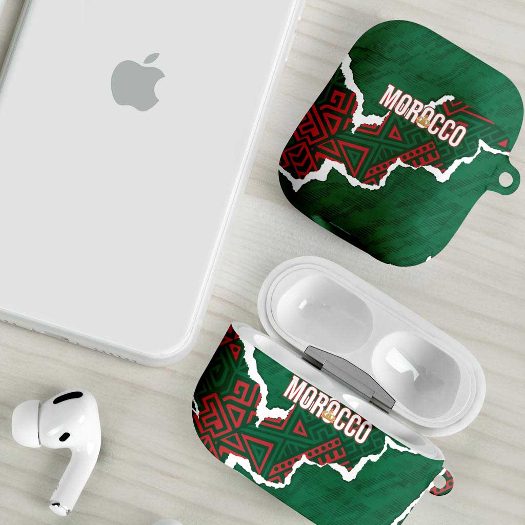 Morocco Football AirPods Case Grunge Motifs