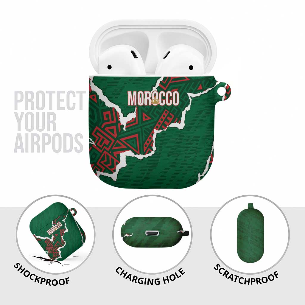 Morocco Football AirPods Case Grunge Motifs