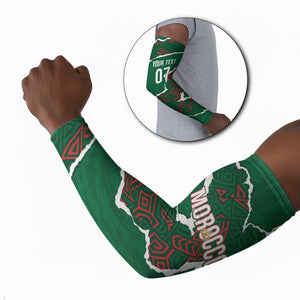 Morocco Football Custom Arm Sleeves Grunge Motifs