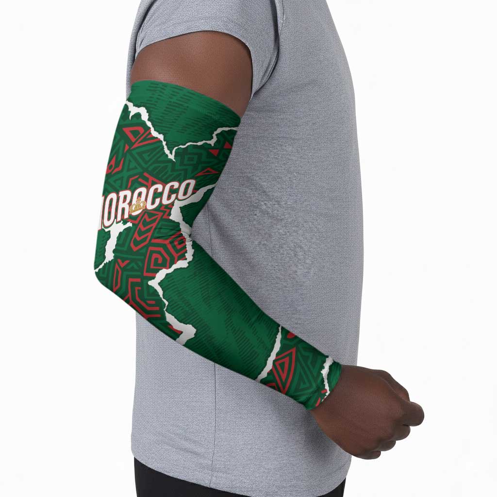 Morocco Football Custom Arm Sleeves Grunge Motifs
