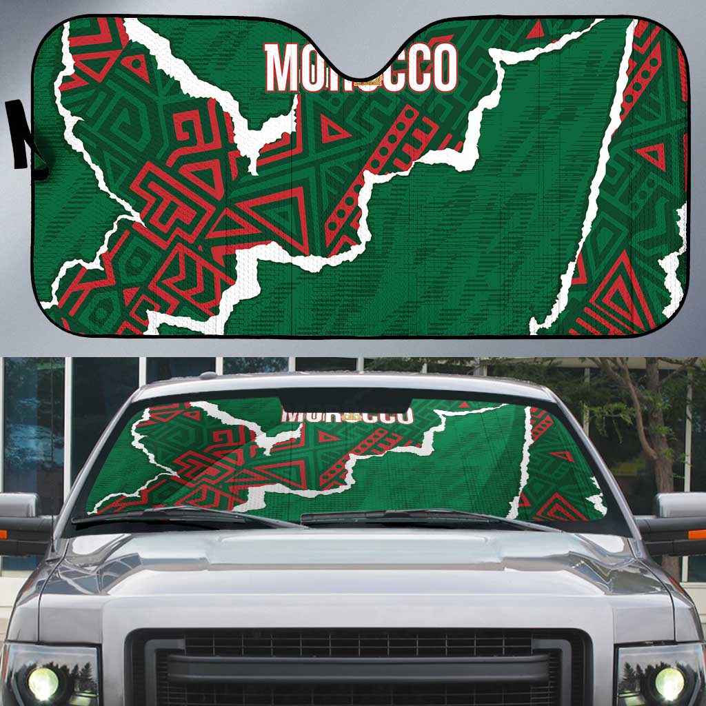 Morocco Football Auto Sun Shade Grunge Motifs