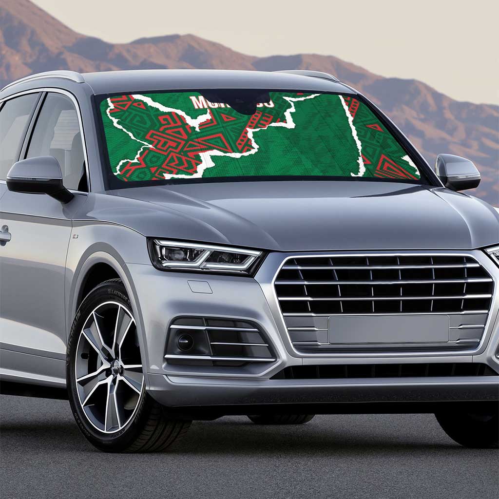 Morocco Football Auto Sun Shade Grunge Motifs