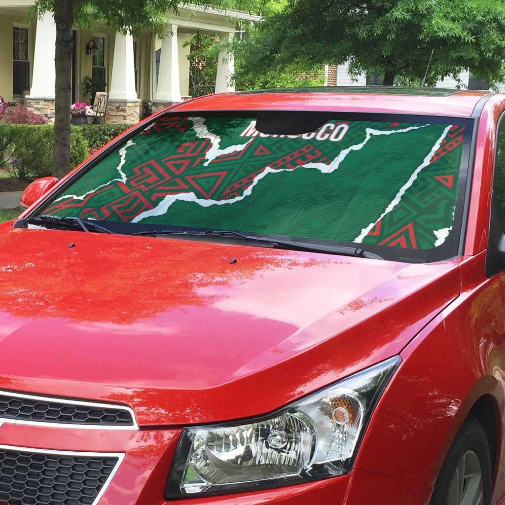 Morocco Football Auto Sun Shade Grunge Motifs
