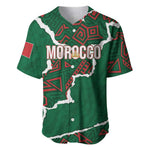 Morocco Football Custom Baseball Jersey Grunge Motifs
