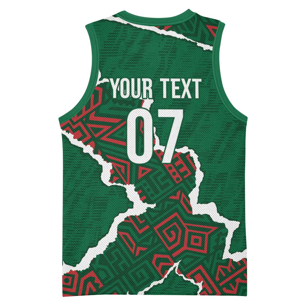Morocco Football Custom Basketball Jersey Grunge Motifs